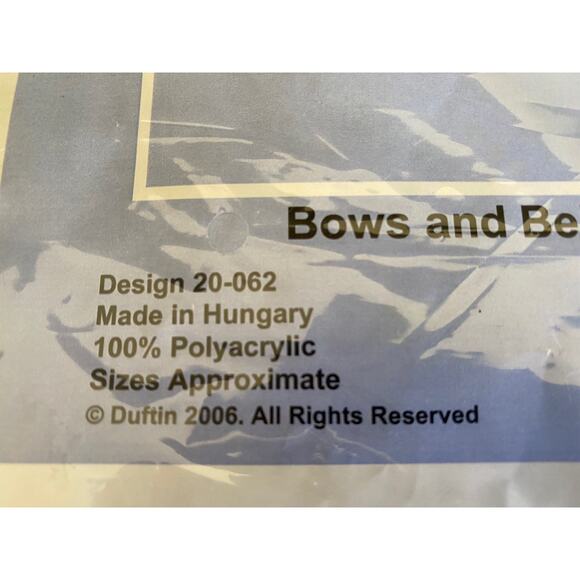 Herrschner's Cross Stitch Kit | Bows and Bells Table Topper 36" Square Holiday - Picture 4 of 10